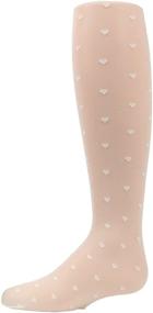 img 1 attached to 💕 Polka Dot Heart Sheer Girls Tights by MeMoi