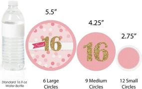 img 2 attached to 🎉 Sweet 16 Birthday Party Giant Circle Confetti - Big Dot of Happiness - Party Decorations - Large 27-Count Confetti