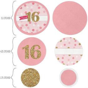 img 3 attached to 🎉 Sweet 16 Birthday Party Giant Circle Confetti - Big Dot of Happiness - Party Decorations - Large 27-Count Confetti