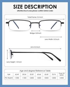 img 3 attached to 👓 Premium 3-Pack Blue Light Blocking Readers: Stylish Half Rim Eyeglasses for Men and Women