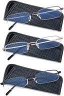 👓 premium 3-pack blue light blocking readers: stylish half rim eyeglasses for men and women logo