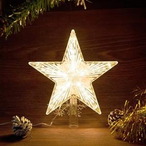 img 2 attached to Shine Bright with our Warm White Light Christmas Tree Topper Star - Perfect Christmas Holiday Home Decor for General Size Xmas Trees - 8.7 Inch