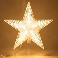 shine bright with our warm white light christmas tree topper star - perfect christmas holiday home decor for general size xmas trees - 8.7 inch logo