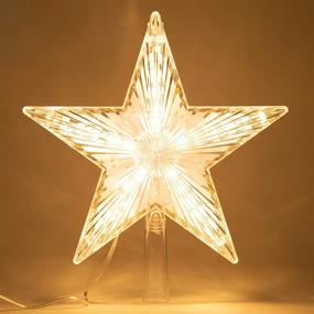 img 4 attached to Shine Bright with our Warm White Light Christmas Tree Topper Star - Perfect Christmas Holiday Home Decor for General Size Xmas Trees - 8.7 Inch