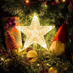 img 3 attached to Shine Bright with our Warm White Light Christmas Tree Topper Star - Perfect Christmas Holiday Home Decor for General Size Xmas Trees - 8.7 Inch