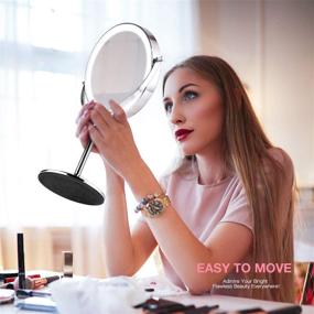 img 3 attached to KDKD Lighted Makeup Mirror 7X Magnifying Swivel Vanity Mirror with 72 Bright LED Lights, 3 Color Modes, Rechargeable - Ideal for Perfect Makeup Application