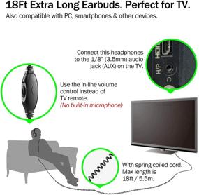 img 3 attached to CGS-W6: Enhance Your Listening Experience with Extra Long Cord Headphones for TV & PC