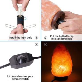 img 1 attached to 🔌 Enhanced SEO: OHLGT 2-Pack Himalayan Salt Lamp Cord Replacement with Dimmer Switch + 8-Pack E12 Halogen Salt Lamp Bulbs (5ft Cord + Metal Clip)
