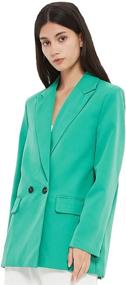 img 2 attached to 👩 RZIV Women's Oversized Button Work Office Blazer Suit Jacket - Casual Long Sleeve Lapel