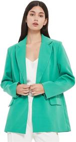 img 1 attached to 👩 RZIV Women's Oversized Button Work Office Blazer Suit Jacket - Casual Long Sleeve Lapel