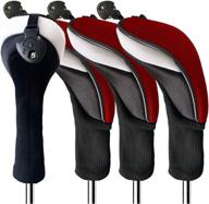 🧢 finger ten golf head covers: woods hybrids value pack 2/3/4 - fits all clubs, men women, interchangeable number tags included (3 5 7 x) логотип