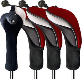 img 4 attached to 🧢 Finger Ten Golf Head Covers: Woods Hybrids Value Pack 2/3/4 - Fits All Clubs, Men Women, Interchangeable Number Tags included (3 5 7 X)