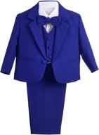 👶 lito angels baby boys' formal tuxedo suits wedding christening outfits no tail 5 piece set 022 - improve your baby's style with this formal tuxedo suit perfect for weddings and christenings, comprising a 5 piece set! logo