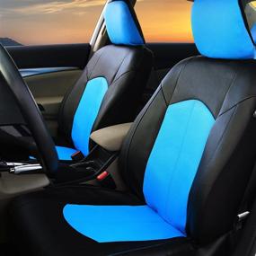 img 3 attached to FH Group PU008BLUE115 Full Set Seat Cover (Perforated Leatherette Airbag Compatible And Split Bench Ready Blue)