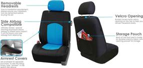 img 1 attached to FH Group PU008BLUE115 Full Set Seat Cover (Perforated Leatherette Airbag Compatible And Split Bench Ready Blue)