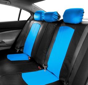 img 2 attached to FH Group PU008BLUE115 Full Set Seat Cover (Perforated Leatherette Airbag Compatible And Split Bench Ready Blue)