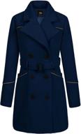 🧥 stay chic and cozy with zshow women's double breasted lapel wrap coat with belt logo