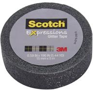 ✨ scotch expressions glitter tape, 0.59-inch x 196-inch, black, pack of 6 rolls (c514-blk) logo