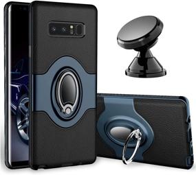 img 4 attached to 📱 eSamcore Galaxy Note 8 Case: Navy Blue Ring Holder Kickstand & Magnetic Car Mount