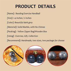 img 2 attached to 🧱 BRABUD Marble Hand Balls Dark Grey Chinese Health Exercise Baoding Balls Stress Relief 1.4'' BS004: Enhance Your Well-being with Traditional Chinese Therapy