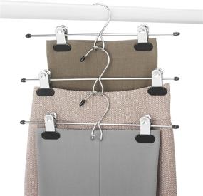 img 3 attached to 👗 Efficient Space-Saving Solution: Whitmor Chrome/Black Add on Skirt & Slack Hangers