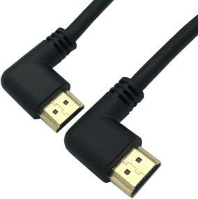 img 1 attached to 💻 Cerrxian 0.5m High Speed HDMI 2.0 Left Angle Male to Male Cable - Ultra HD 4k, Ethernet, 3D, 4K and Audio Support - for TVs, Laptops (Black)