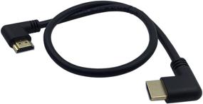 img 2 attached to 💻 Cerrxian 0.5m High Speed HDMI 2.0 Left Angle Male to Male Cable - Ultra HD 4k, Ethernet, 3D, 4K and Audio Support - for TVs, Laptops (Black)