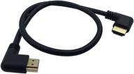 💻 cerrxian 0.5m high speed hdmi 2.0 left angle male to male cable - ultra hd 4k, ethernet, 3d, 4k and audio support - for tvs, laptops (black) logo