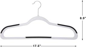 img 3 attached to 👕 Finnhomy Heavy Duty 50 Pack Plastic Hangers with Non-Slip Pads | Durable Clothes Organizer for Closet | Space-Saving Easy Slide | Ideal for Shirts, Pants | White