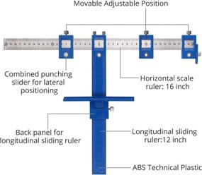 img 3 attached to 🔧 Cabinet Hardware Jig by Kamtop - Aluminum Alloy Drawer Drilling Template and Drill Guide for Precise Installation of Handles and Knobs on Doors and Drawers