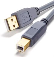 🔌 25ft usb printer cable, jewmod usb 2.0 type a male to type b male printer scanner cable for hp, canon, lexmark, epson, dell, xerox, samsung, and more logo