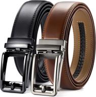 👔 essential guide: ratchet leather sliding buckle adjustable belts for men's accessories logo