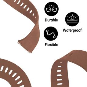 img 1 attached to VINIKI Sport Waterproof Watch Bands Compatible With Fitbit Ionic Smart Watch Large And Small Size For Women/Men (Brwon