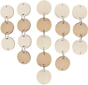 img 3 attached to 🔘 100 Wooden Circle Discs with Holes and Ring Clips - Perfect for Birthday Board Tags, DIY Homemade Gifts, Arts & Crafts (1" Inch) + 100 Wood Rounds & Key Rings