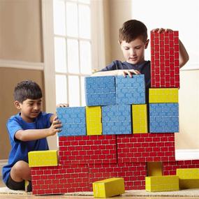 img 3 attached to 🌈 High-Quality Melissa & Doug Deluxe Jumbo Cardboard Blocks - 24 Pieces: Unleash Creative Fun!