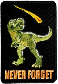 img 4 attached to 🦖 Dinosaur Never Forget" Asteroid & Tyrannosaurus Rex Humor - Iron on Embroidered Patch Applique - SEO-Friendly Gifts For Him, Her, Boys, Girls, Husband, Wife, Them, Men, Women