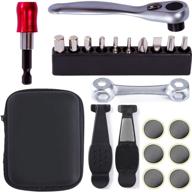 🔧 ybeki bike repair tool kit set - bicycle multi-tool kit with ratchet reversible tool &amp; 10 tool bits, bone wrench, bike portable tool bag. 6 month warranty (ratchet tool + tire tool)" - "ybeki bike repair tool kit set - bicycle multi-tool kit with ratchet reversible tool, 10 tool bits, bone wrench, portable tool bag, 6-month warranty (includes ratchet tool &amp; tire tool) logo