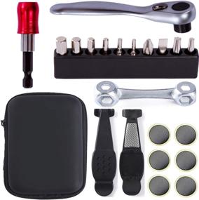 img 4 attached to 🔧 YBEKI Bike Repair Tool Kit Set - Bicycle Multi-Tool Kit with Ratchet Reversible Tool &amp; 10 Tool bits, Bone Wrench, Bike Portable Tool Bag. 6 Month Warranty (Ratchet Tool + tire Tool)" - "YBEKI Bike Repair Tool Kit Set - Bicycle Multi-Tool Kit with Ratchet Reversible Tool, 10 Tool Bits, Bone Wrench, Portable Tool Bag, 6-Month Warranty (Includes Ratchet Tool &amp; Tire Tool)