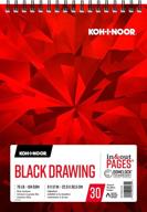 🎨 koh-i-noor black drawing paper pad: in & out pages, 70lb, 9x12, top wire-bound, 30 sheets - perfect for artists logo