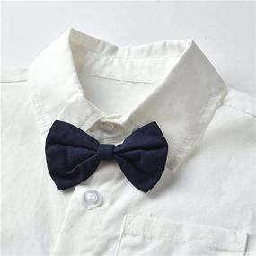 img 1 attached to 👕 Boys' Clothing with Striped Sleeves and Suspender - Toddlers Clothes