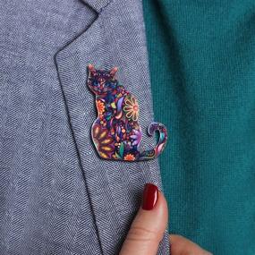 img 1 attached to Colorful Acrylic Cat Brooch Pin Set: 9-Piece Lapel Pin Badges featuring Cute Animal Patterns - WILLBOND Accessory
