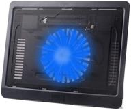 portable laptop cooler cooling pad – slim, quiet usb powered notebook chill mat with 1 blue led fan, fits 10-14 inches logo