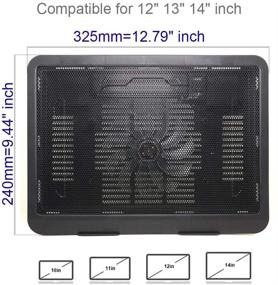 img 3 attached to Portable Laptop Cooler Cooling Pad – Slim, Quiet USB Powered Notebook Chill Mat with 1 Blue LED Fan, Fits 10-14 Inches
