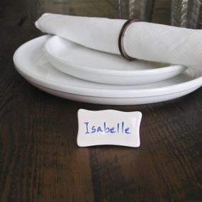 img 1 attached to Timeless Elegance: Set of 6 Classic Porcelain Place Cards