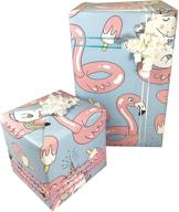 бумага для упаковки подарков с единорогами и фламинго логотип