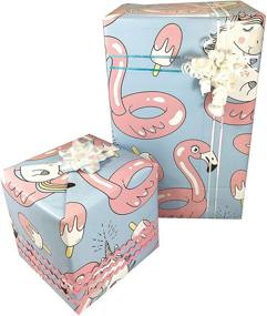 img 3 attached to Unicorn Flamingo Gift WRAP Paper