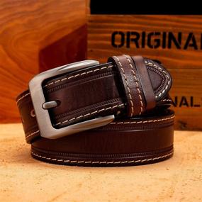 img 2 attached to 👔 HOLMANSE Leather Men's Belts with Italian Contrast Stitching: Perfect Accessories