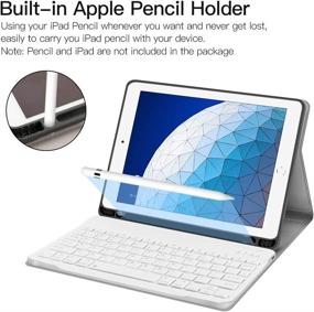 img 1 attached to JUQITECH Keyboard Case for iPad 10.5 Air 3rd Gen 2019 - Wireless BT Keyboard with Full Protection Cover and Apple Pencil Holder in Deer Design