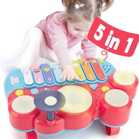 img 4 attached to 👶 1 Year Old Baby Toys for Girls and Boys - 12-18 Months Toddler Toys - Age 1-2 - Piano and Drum Playset - Educational Musical Toys for 2 Year Old Girls - Gift for 1+ Year Old Girl or Boy's Birthday