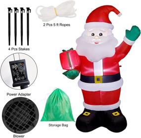 img 1 attached to 6FT Christmas Inflatable Santa Claus with Gift Box – LED Lights Xmas Decorations for Indoor/Outdoor Yard, Garden, Lawn – Holiday Party Decor